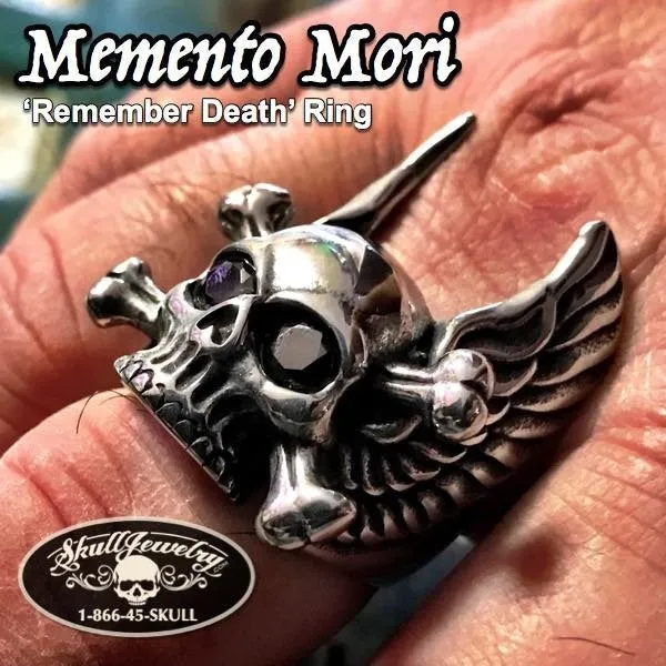 Memento Mori - Winged Skull Ring (#624)