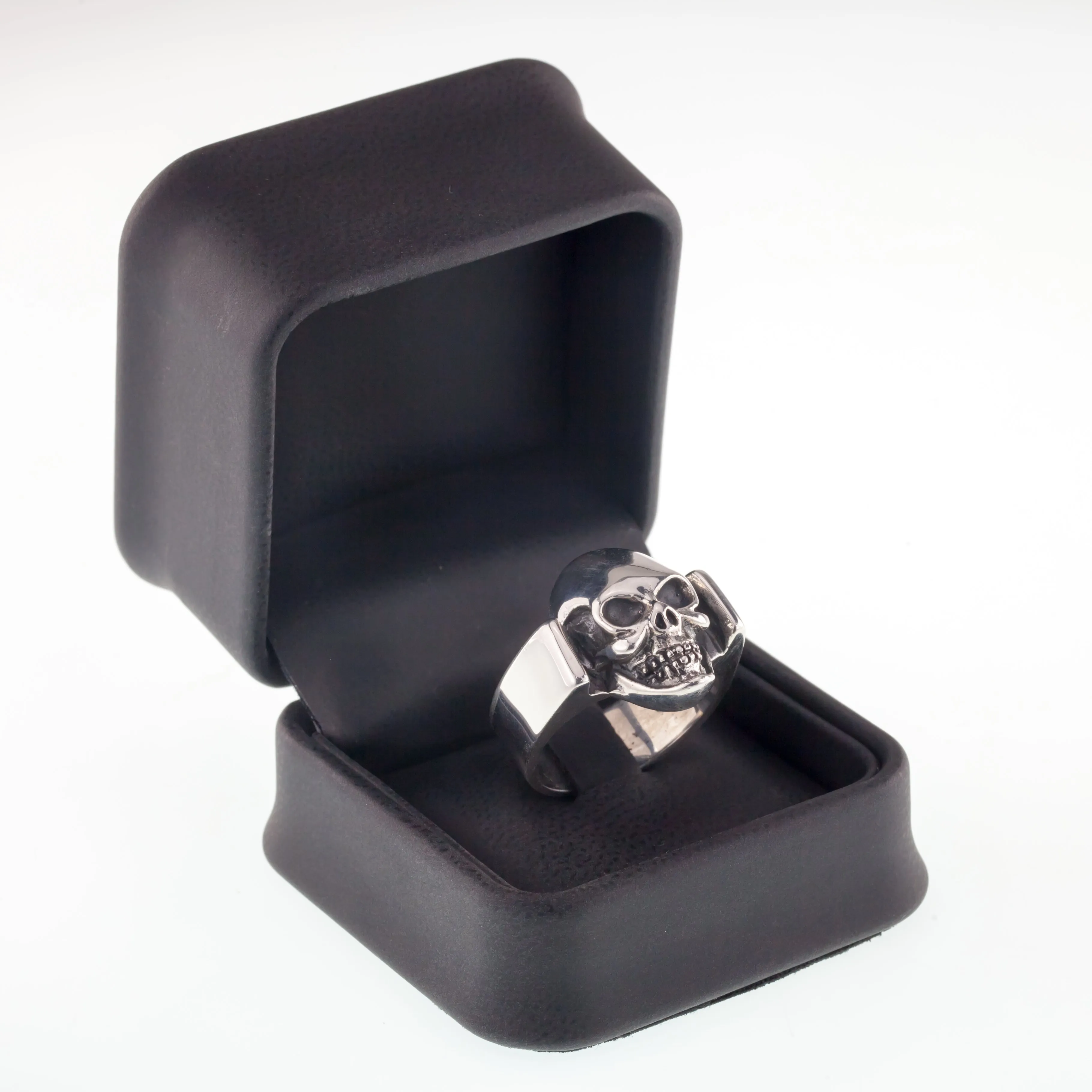 Men's Biker Skull Sterling Silver Ring Size 12