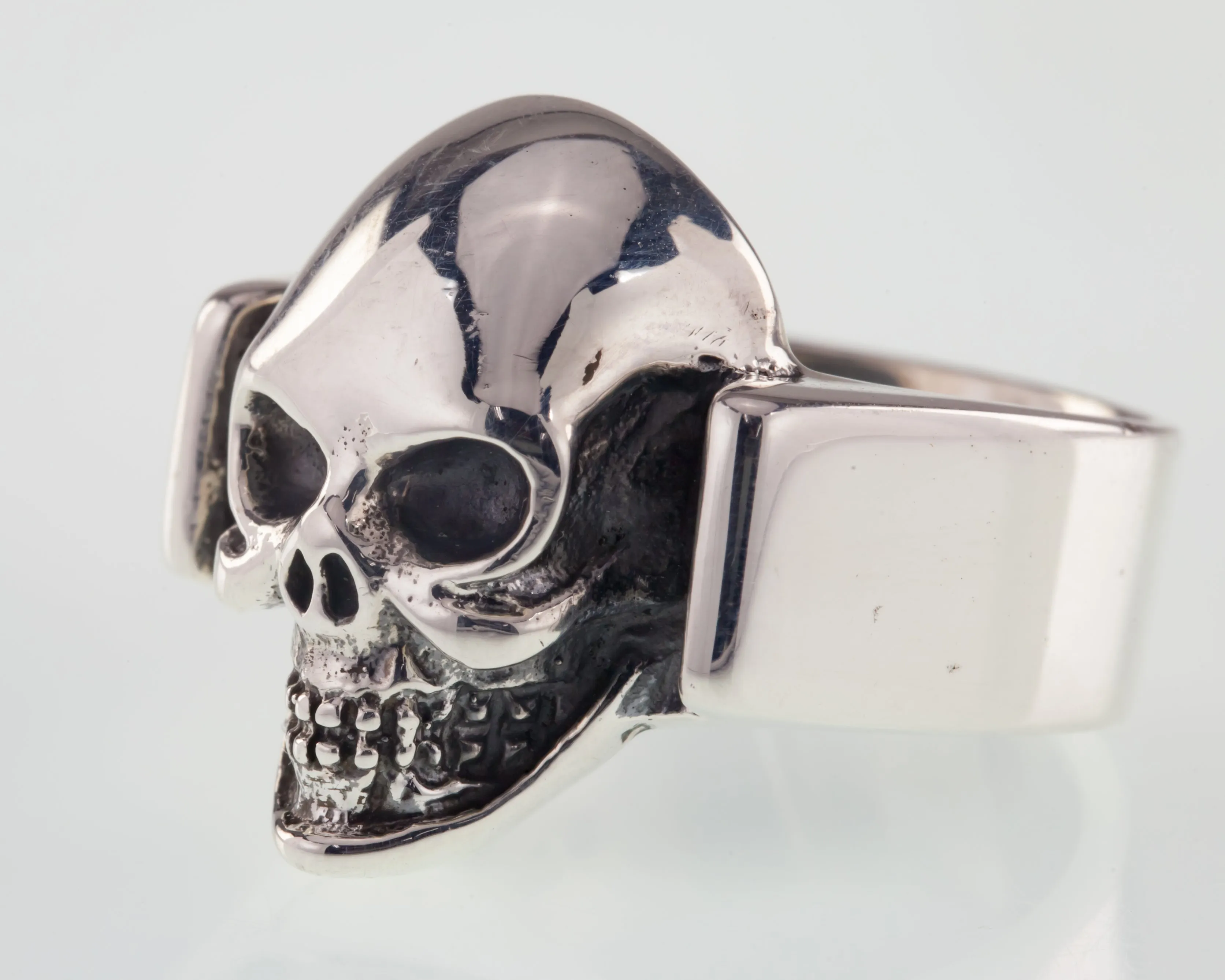 Men's Biker Skull Sterling Silver Ring Size 12