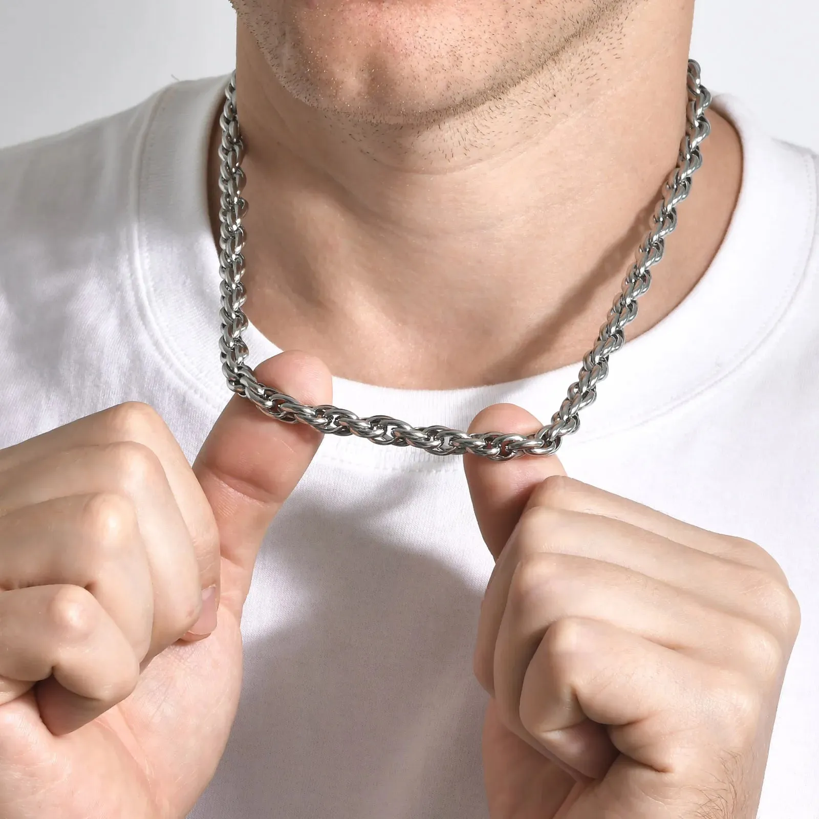 Men's Chunky Twisted Chain Necklaces