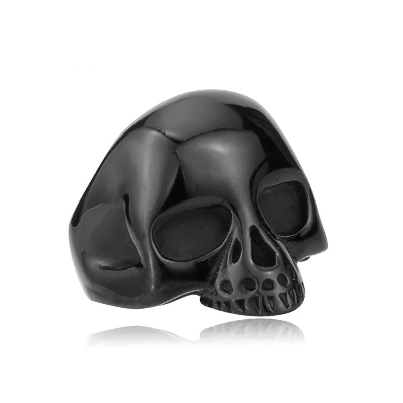Men's Fashion Punk Black/Silver/Gold Alien Skull Rings Man 316L Stanless Steel Fashion Jewelry