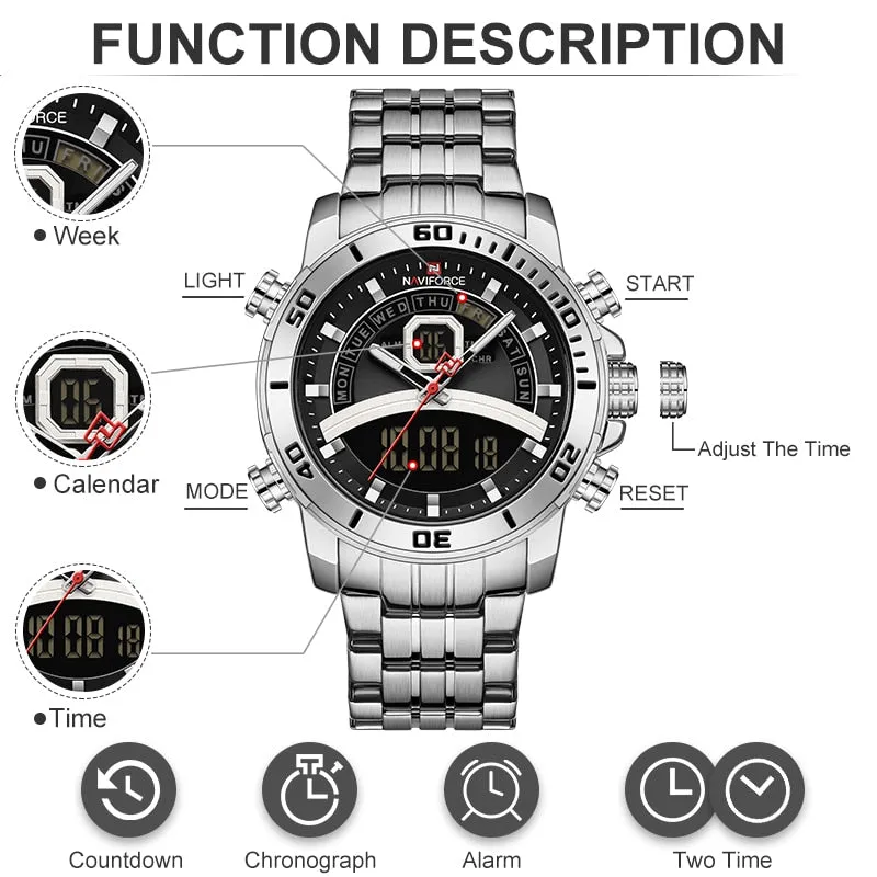Men's Stainless Steel Tactical Watches