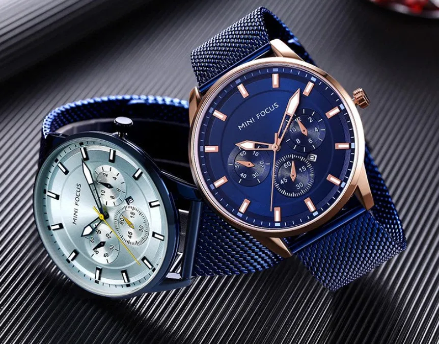 Men's Thin Stainless Steel Band Watches