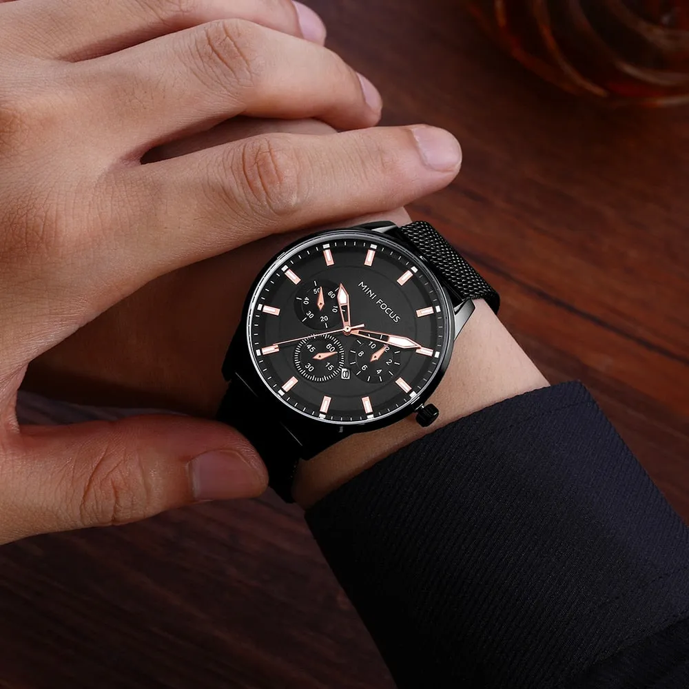 Men's Thin Stainless Steel Band Watches