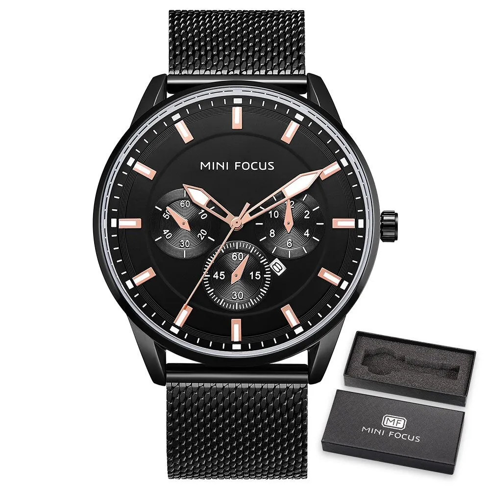 Men's Thin Stainless Steel Band Watches