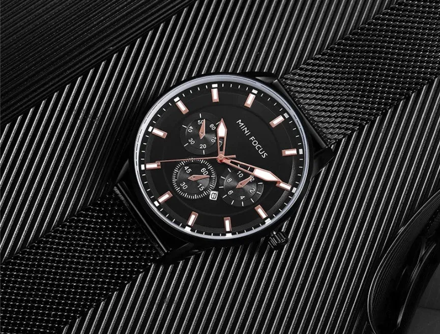 Men's Thin Stainless Steel Band Watches