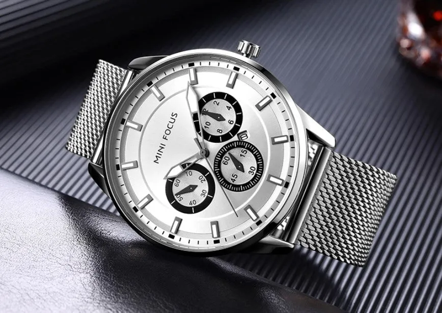 Men's Thin Stainless Steel Band Watches