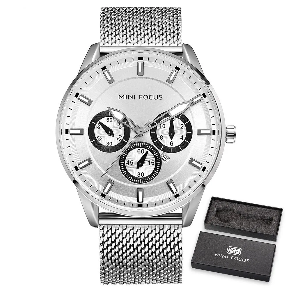Men's Thin Stainless Steel Band Watches