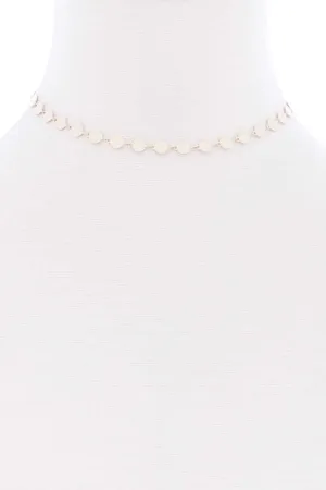 Metal Round Chain Short Necklace