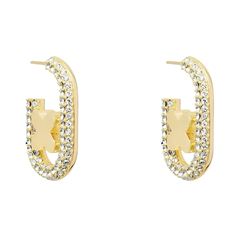 Mimco Everly Oval Hoop Earrings   Dust Bag