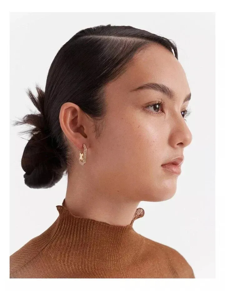 Mimco Everly Oval Hoop Earrings   Dust Bag