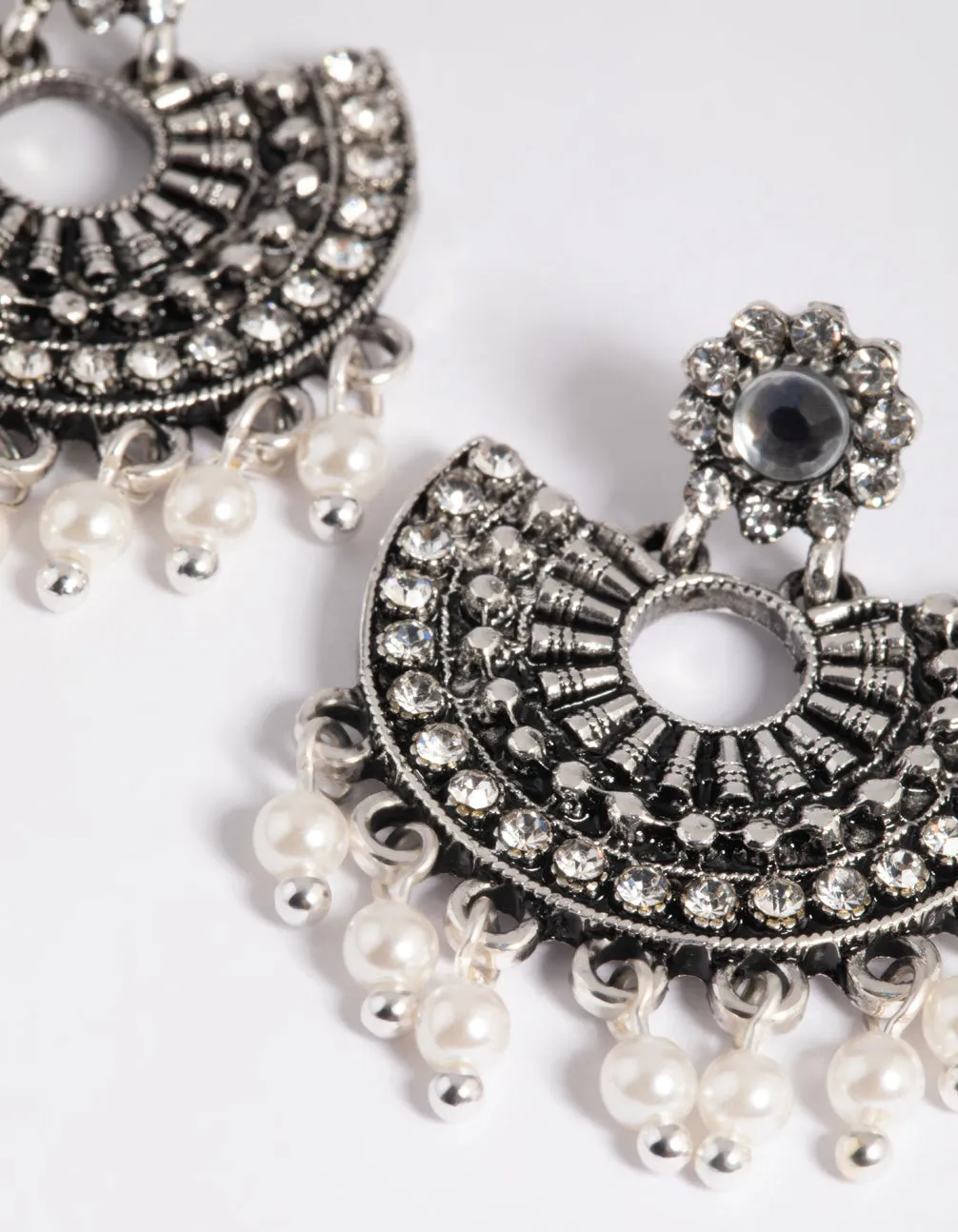 Mini Diamante Pearl Earrings