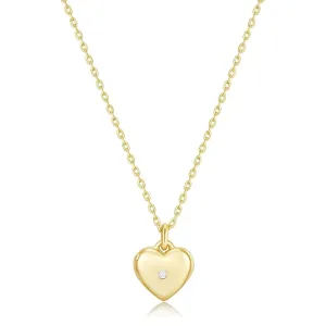 Mini Heart Locket Necklace With CZ