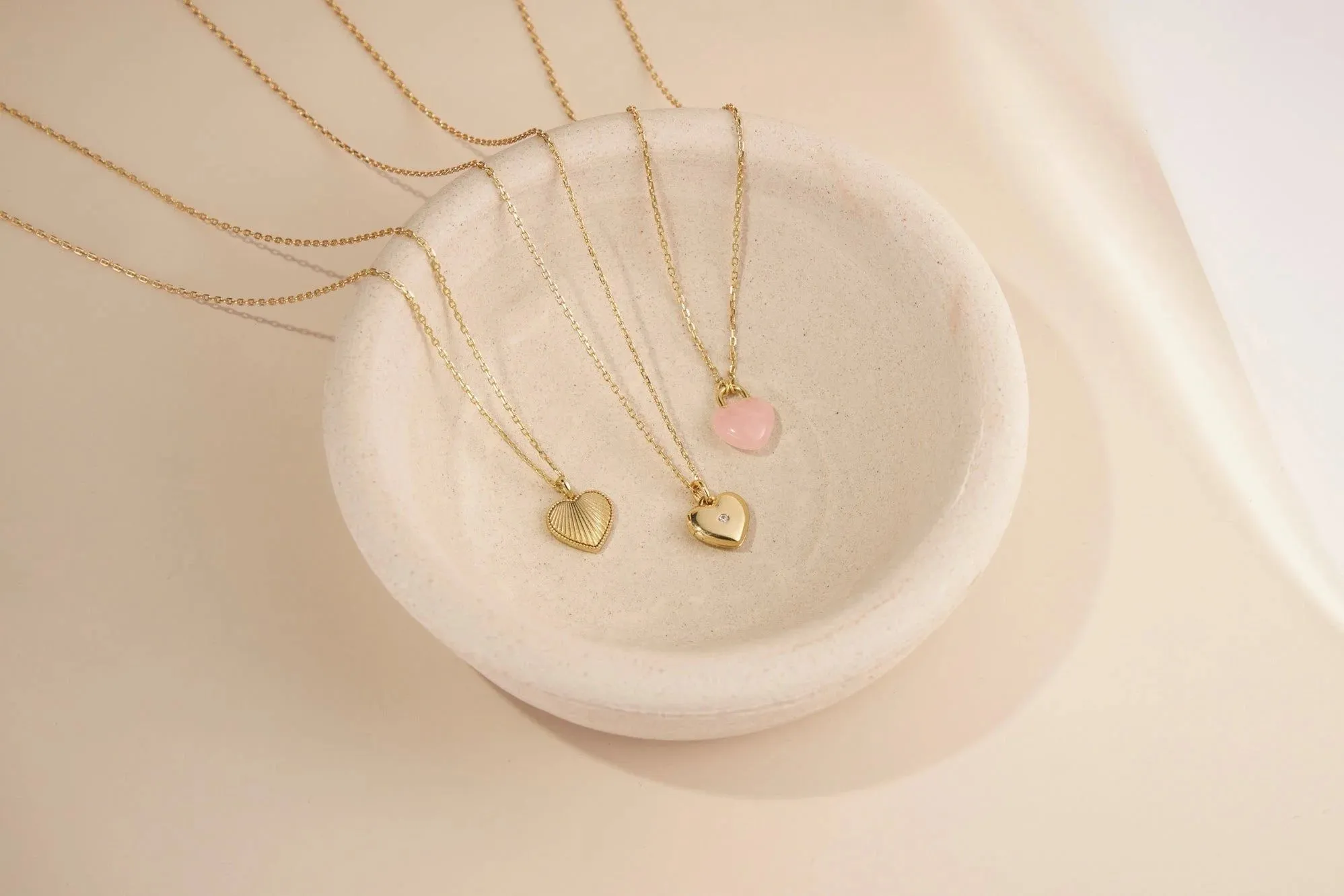 Mini Heart Locket Necklace With CZ