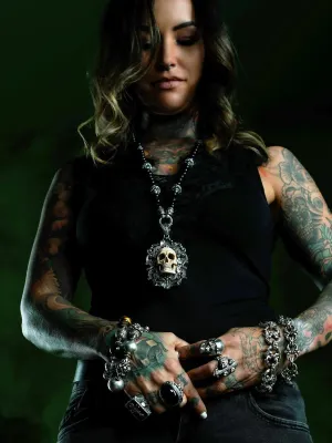 Mirror of Mortis Skull Necklace Set
