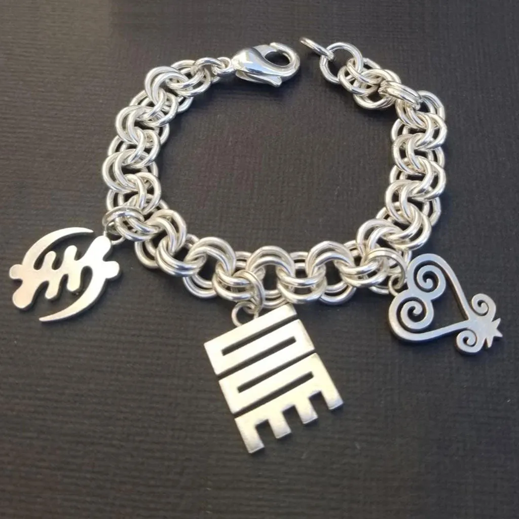 Mmienu Adinkra Charm Bracelet Set