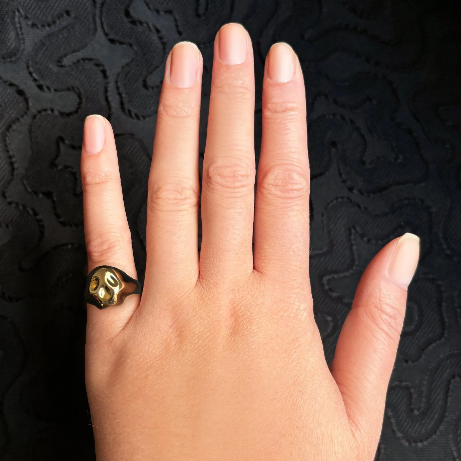 Molten Skull Pinky Ring