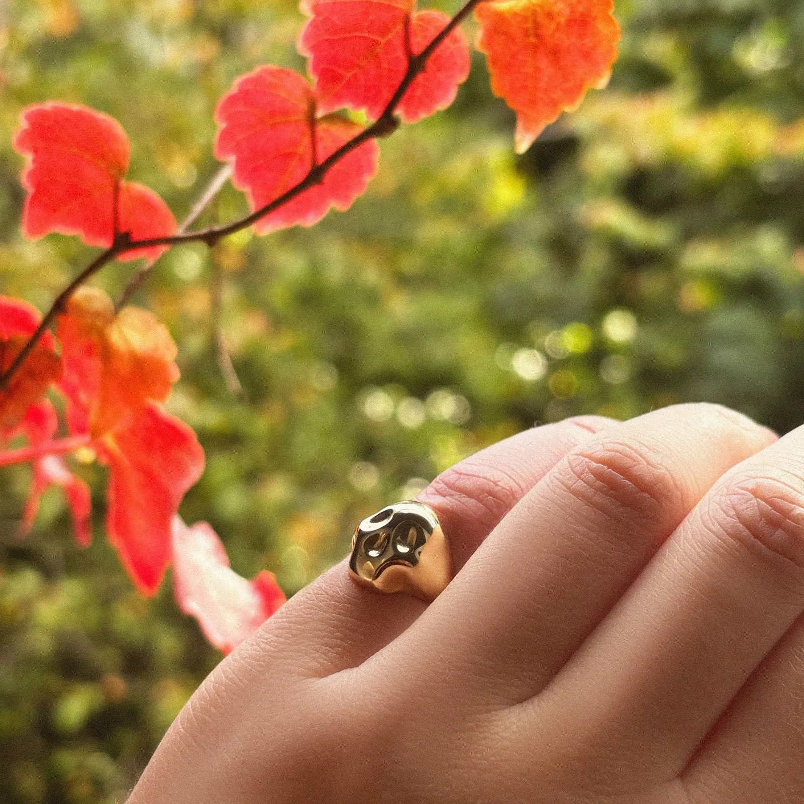 Molten Skull Pinky Ring