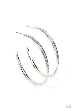 Monochromatic Curves Silver Hoop Earrings Paparazzi