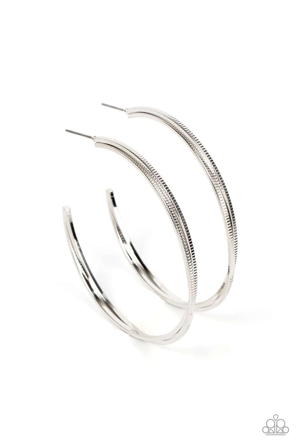 Monochromatic Curves Silver Hoop Earrings Paparazzi