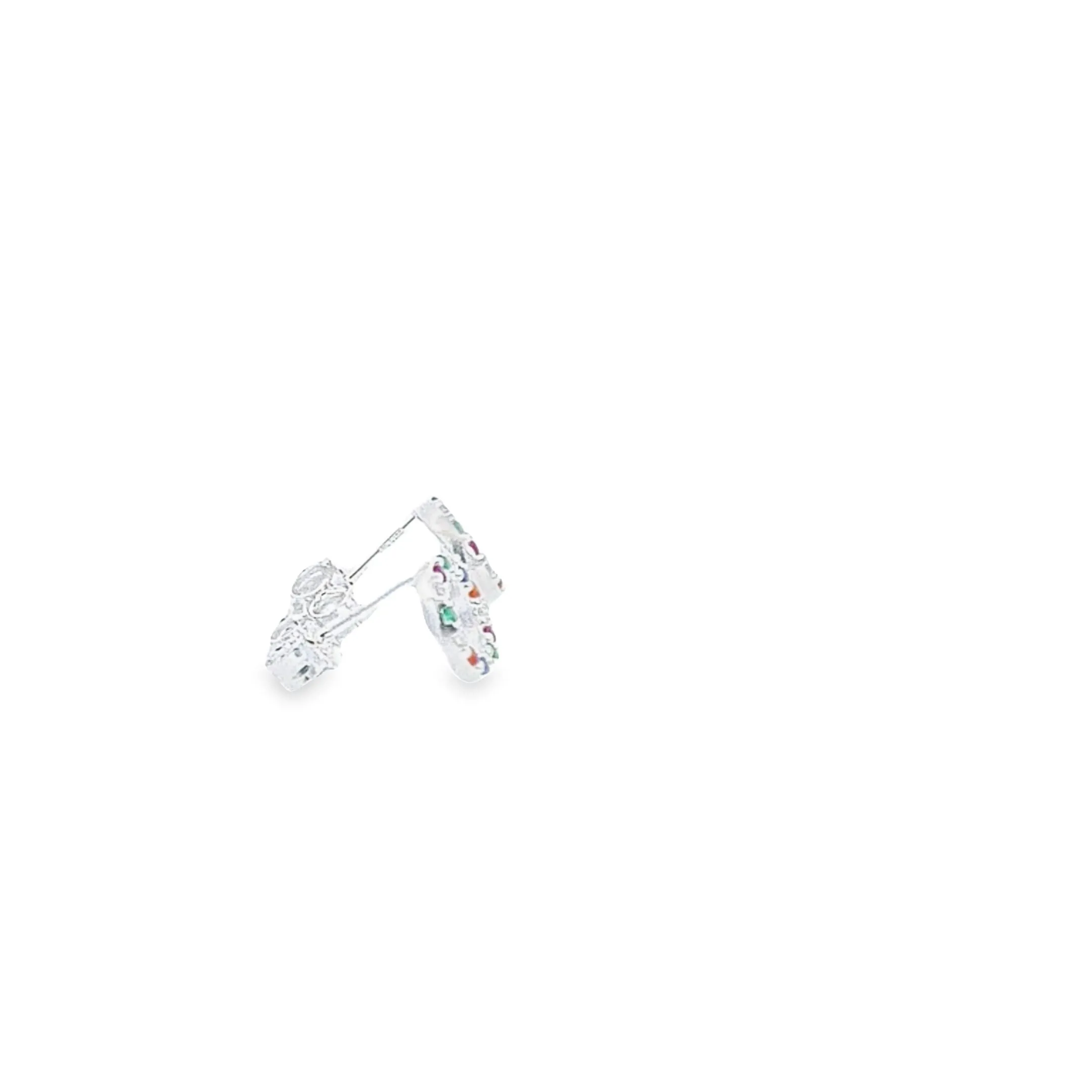 Multi colour circular stud earrings 36685