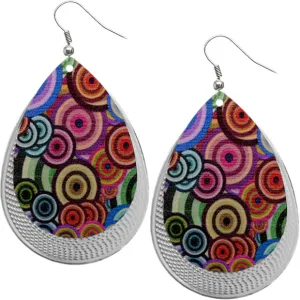 Multicolor Circular Pattern Teardrop Earrings