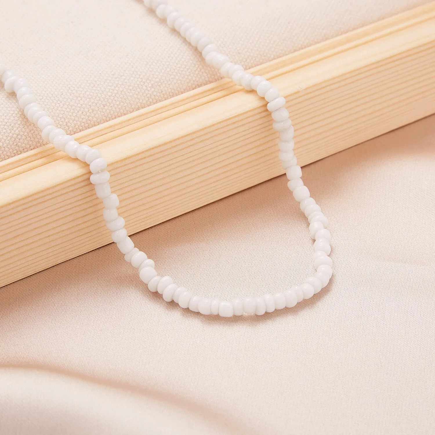 Multicolor Mini Beads Clavicle Chain Choker Necklace for Women