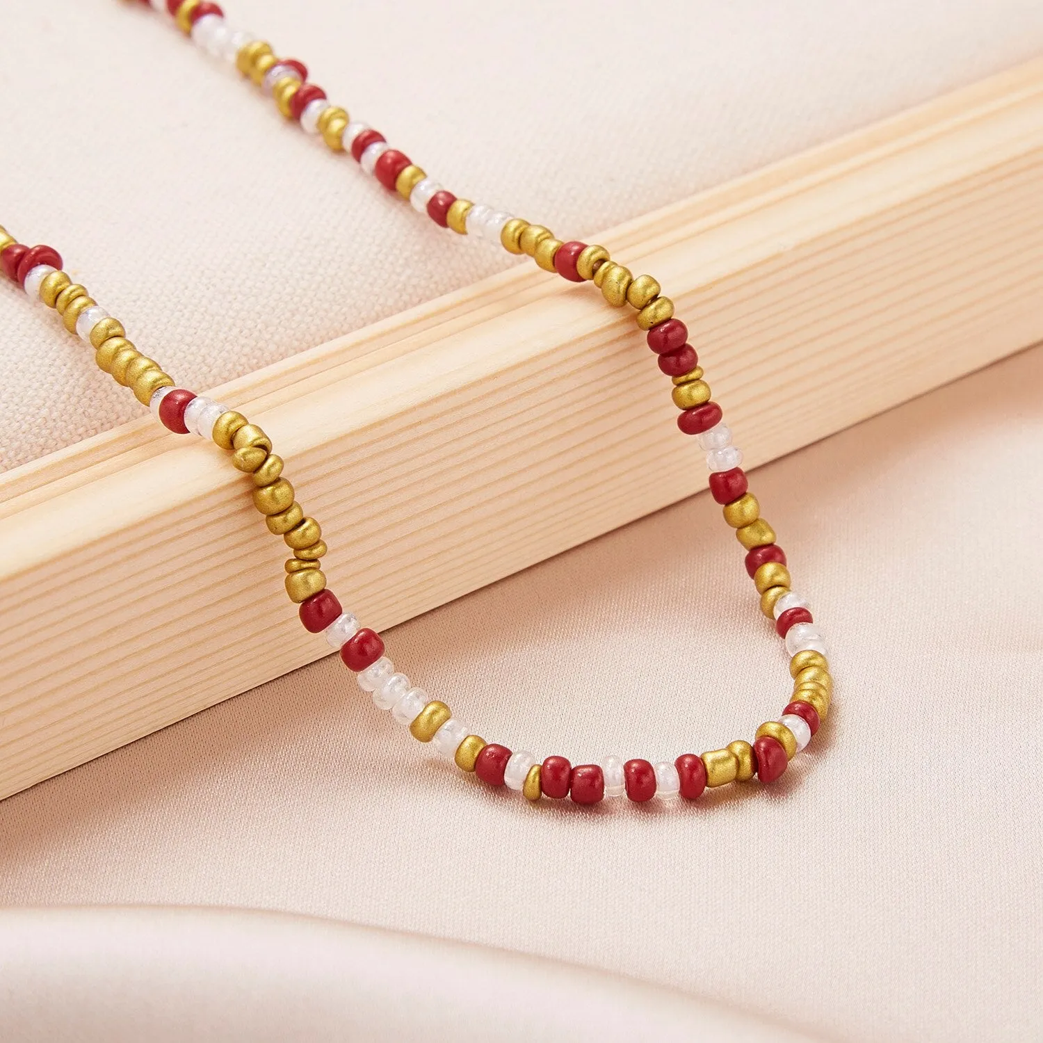 Multicolor Mini Beads Clavicle Chain Choker Necklace for Women