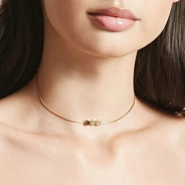 Multicolor Mini Beads Clavicle Chain Choker Necklace for Women