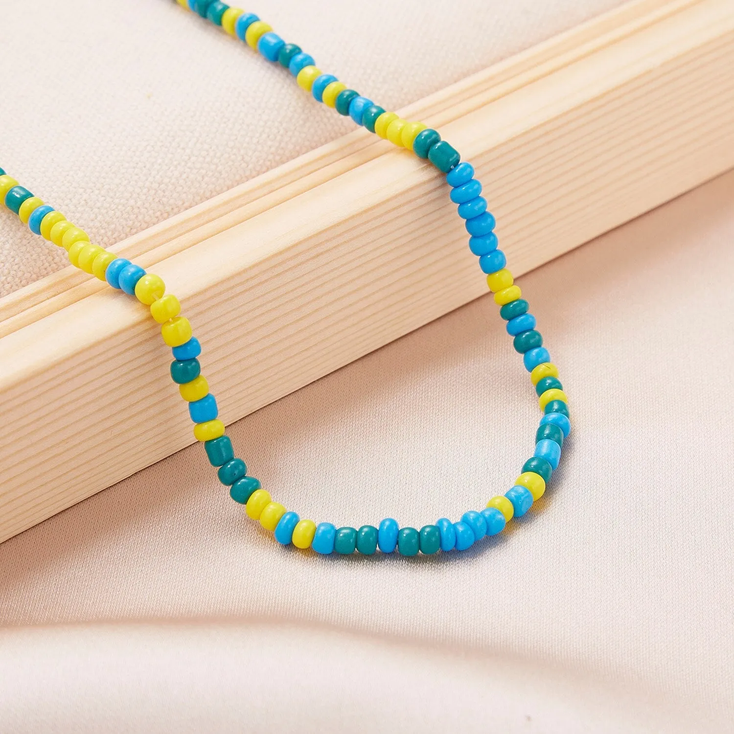 Multicolor Mini Beads Clavicle Chain Choker Necklace for Women