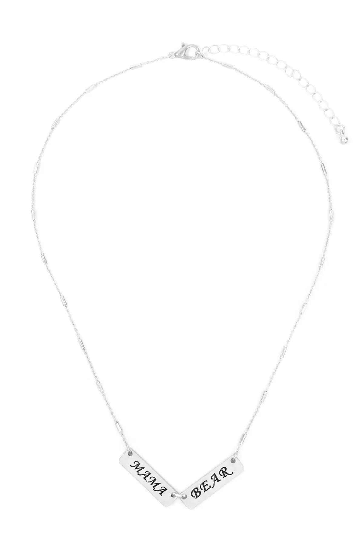 MYN1420MGMA - "MAMA BEAR" DOUBLE BAR CHARM PENDANT NECKLACE