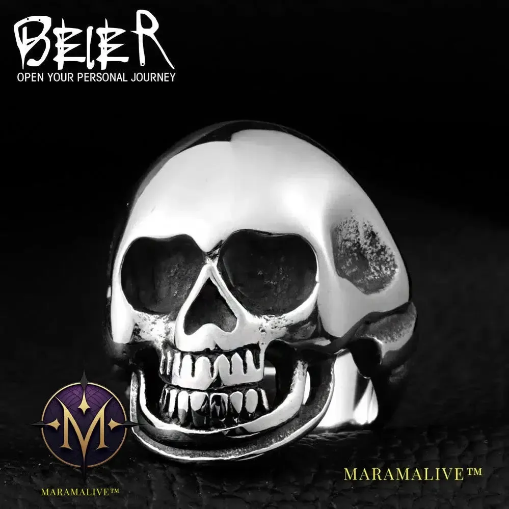 Mysterious Portrait Retro Pattern Skull Ring Biker High Quality Jewelry