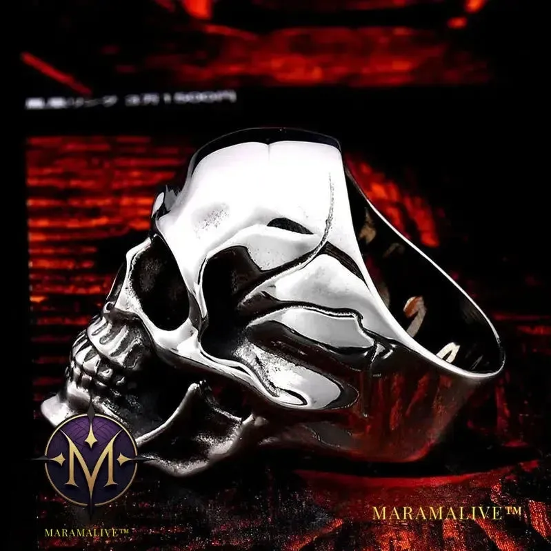Mysterious Portrait Retro Pattern Skull Ring Biker High Quality Jewelry