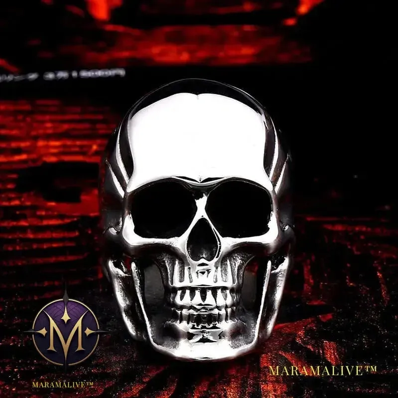 Mysterious Portrait Retro Pattern Skull Ring Biker High Quality Jewelry