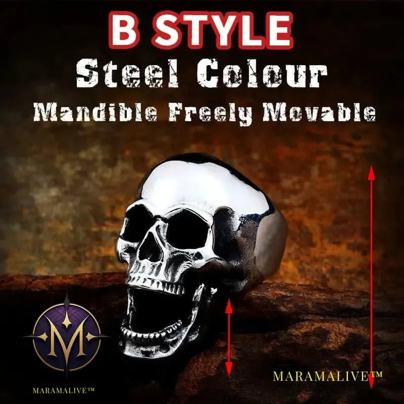 Mysterious Portrait Retro Pattern Skull Ring Biker High Quality Jewelry