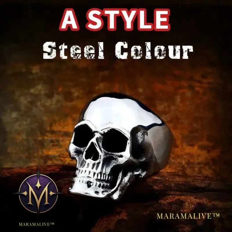 Mysterious Portrait Retro Pattern Skull Ring Biker High Quality Jewelry