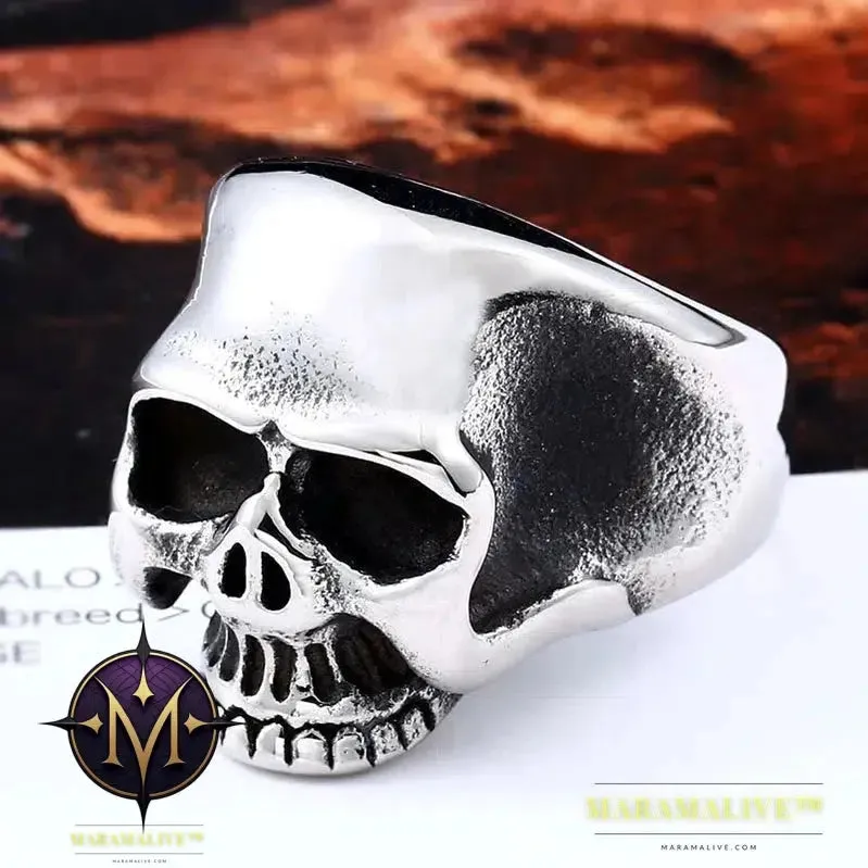 Mysterious Portrait Retro Pattern Skull Ring Biker High Quality Jewelry