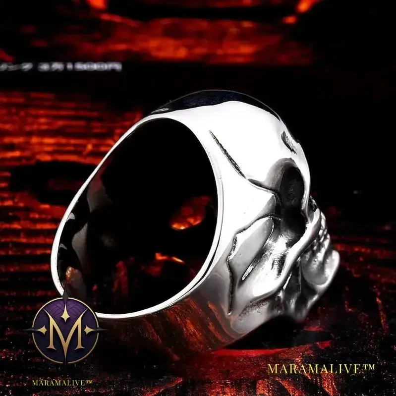 Mysterious Portrait Retro Pattern Skull Ring Biker High Quality Jewelry
