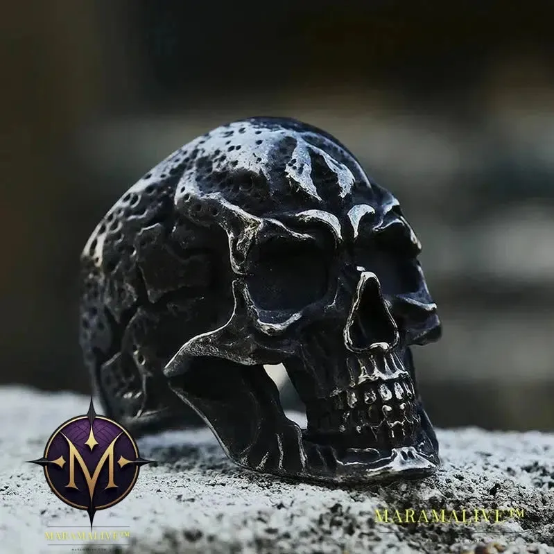 Mysterious Portrait Retro Pattern Skull Ring Biker High Quality Jewelry