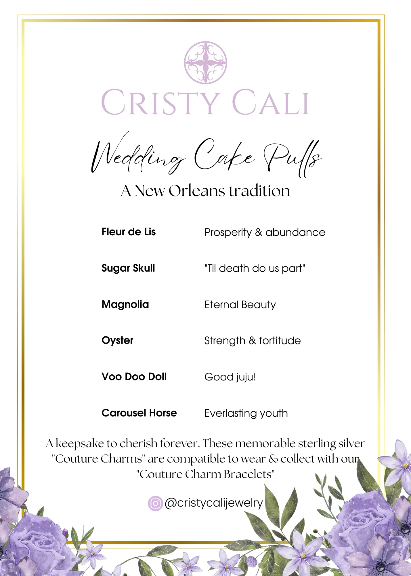 Mystic Voo Doo Crystal Wedding Cake Pull Set of 6