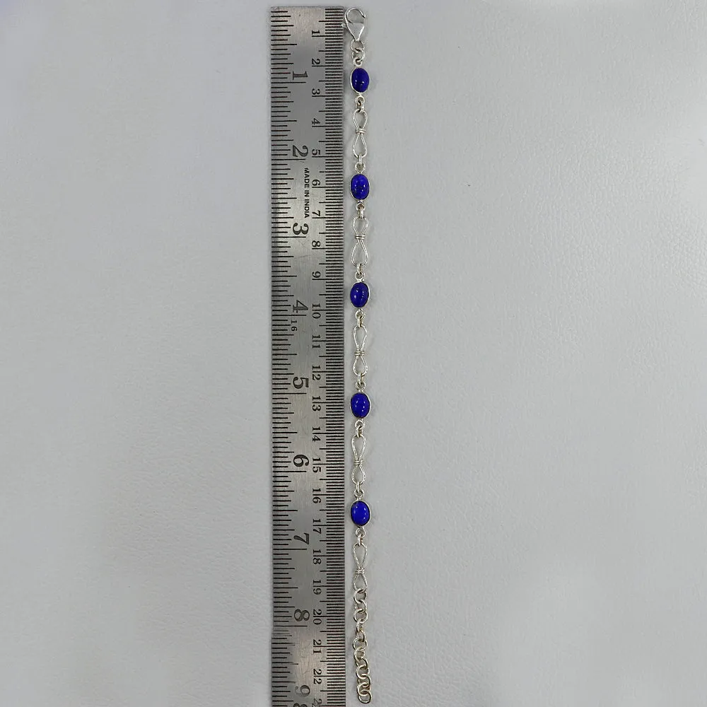 Natural Lapis Lazuli Silver Bracelets