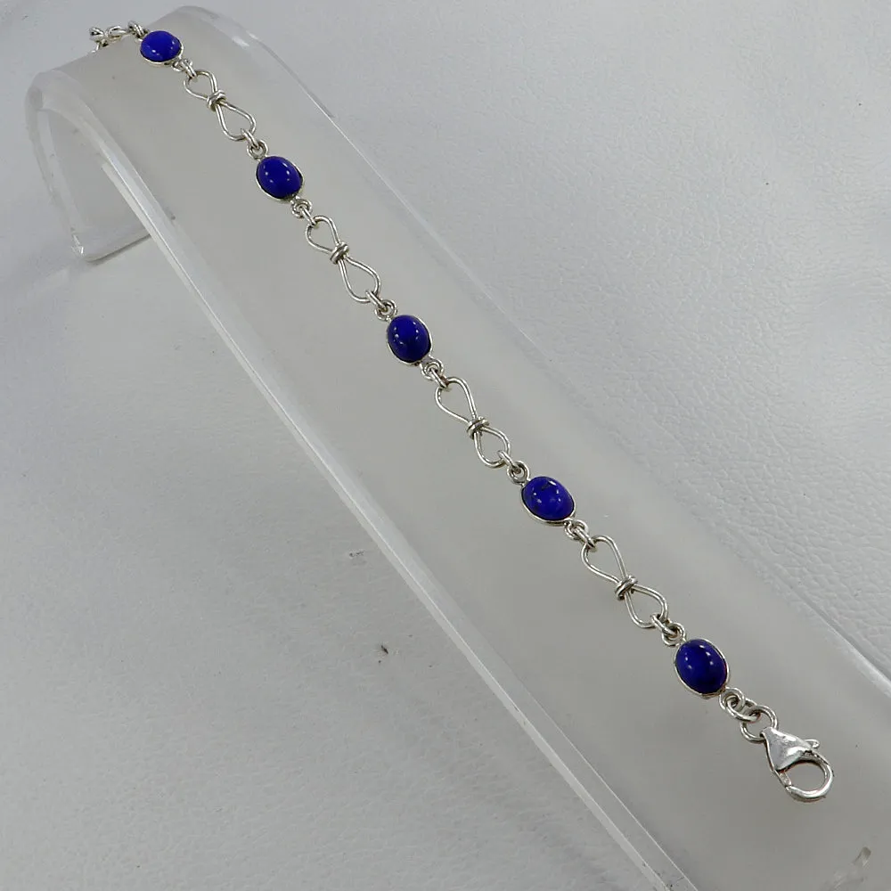 Natural Lapis Lazuli Silver Bracelets