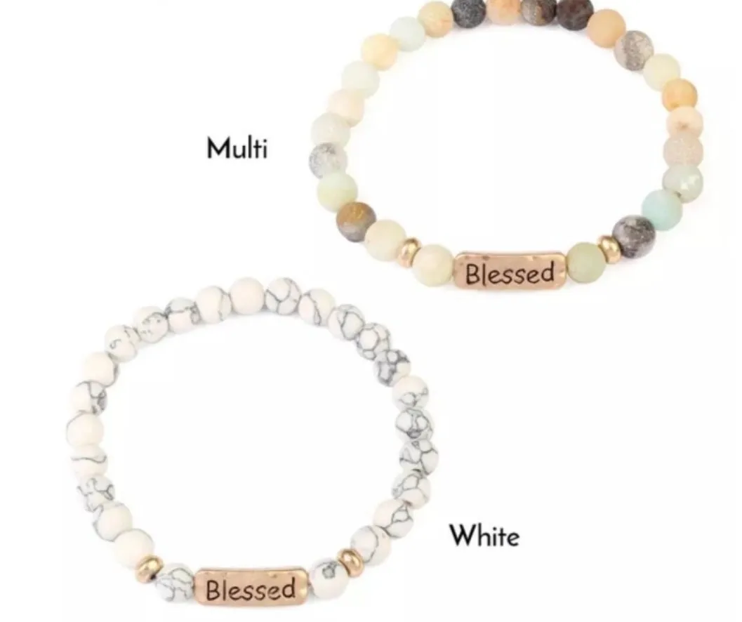 Natural Stone Handmade Inspirational Charm Bracelet