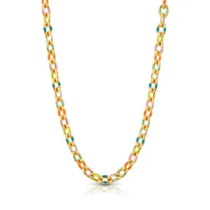 NEON FUN PAPERCLIP CHAIN, GOLD BRSS