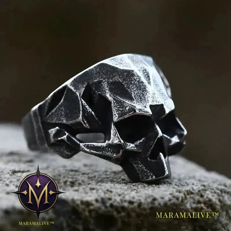 New Creative Design 316L Stainless Steel Skull Ring For Men Biker Hip Hop Men's Ring