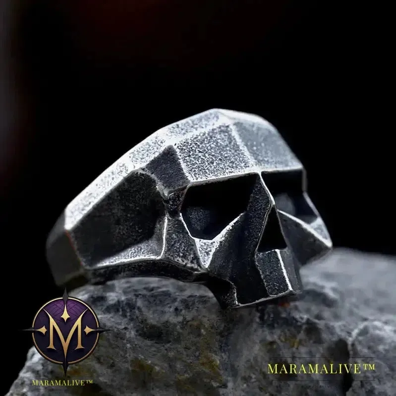 New Creative Design 316L Stainless Steel Skull Ring For Men Biker Hip Hop Men's Ring