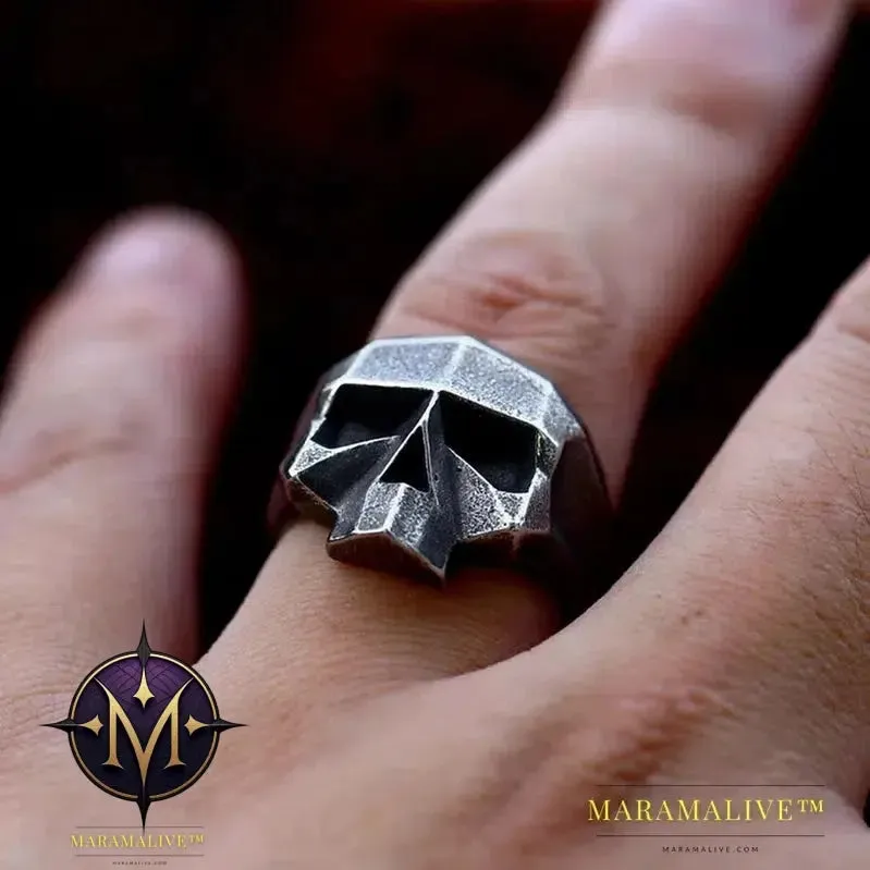 New Creative Design 316L Stainless Steel Skull Ring For Men Biker Hip Hop Men's Ring