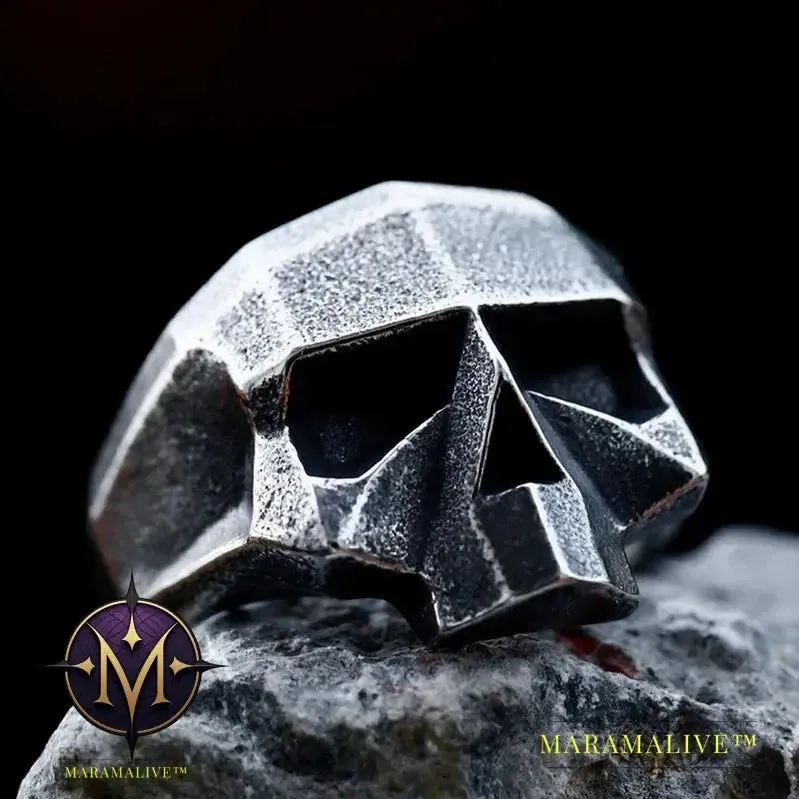 New Creative Design 316L Stainless Steel Skull Ring For Men Biker Hip Hop Men's Ring