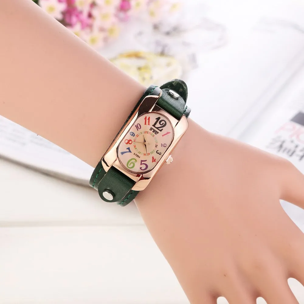 New Fashion women dress watches quartz watches casual Clock wristwatch genuine leather strap watches montre femme