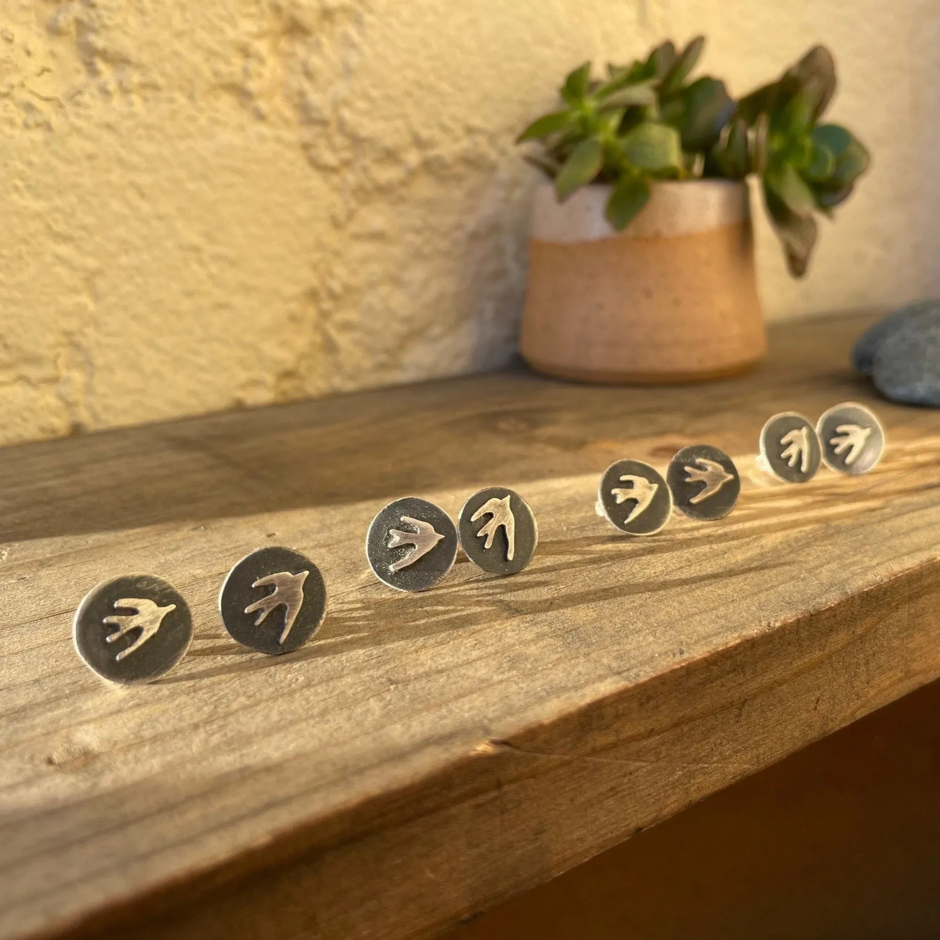 NEW! Oxidized Silver Circles with Bird Posts by Ashley Procopio